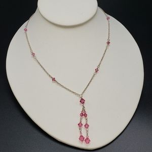 Sterling Silver Handmade Necklace with crystals